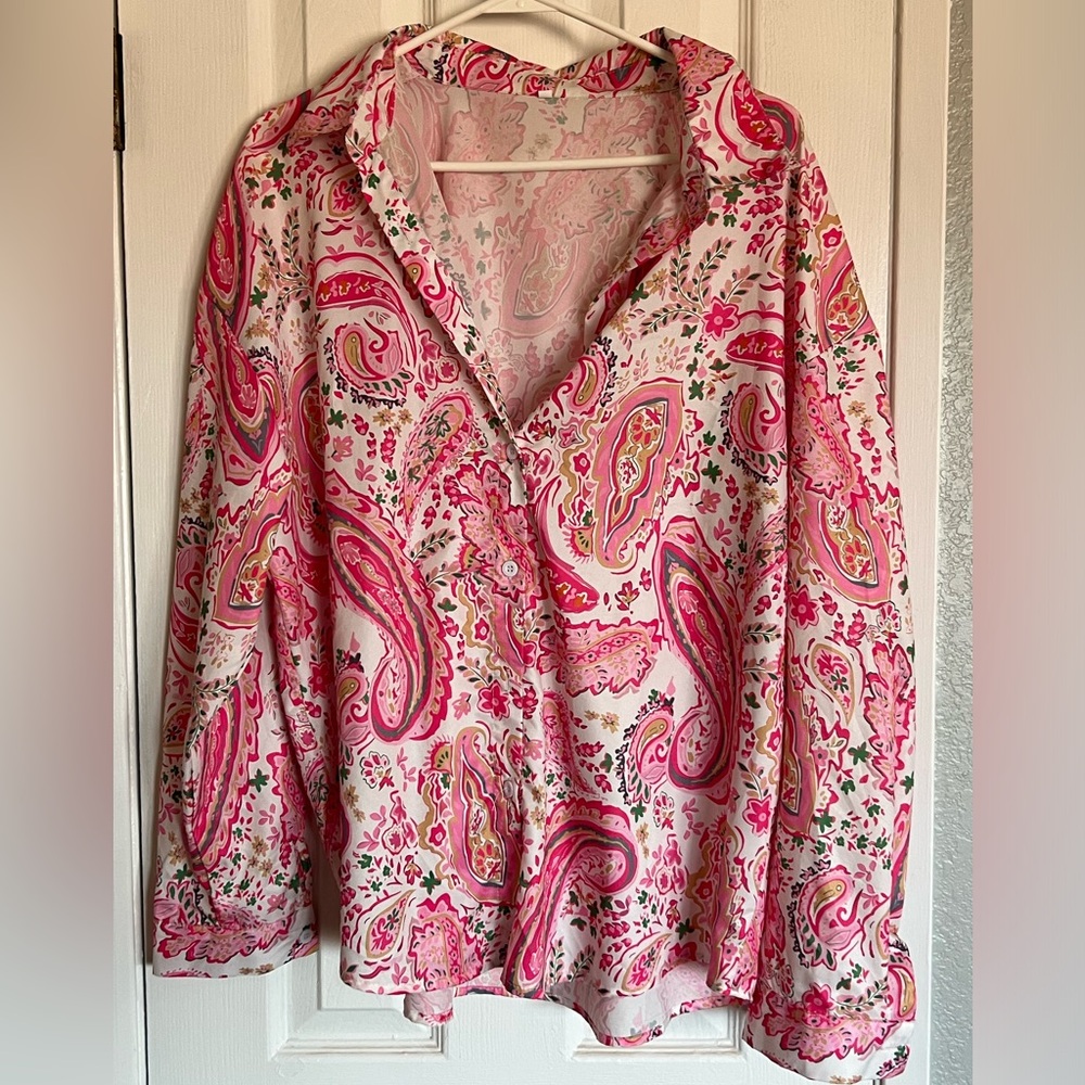 Pink paisley top